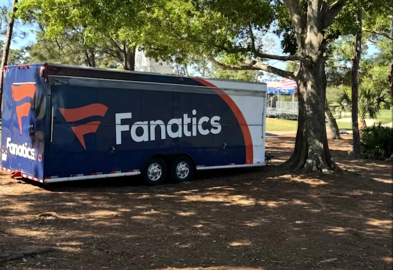 Merch trailer at an outdoor event